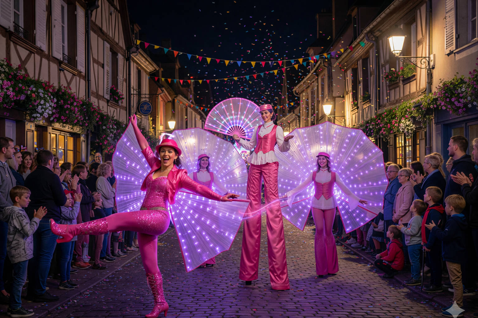 Déambulation lumineuse rose – Océane Compagnie